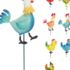 ohgreen Decoratie|Tuinprikker haan en kip 69cm