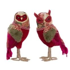 ohgreen Kerstdecoratie|Uilenset brocade banquet