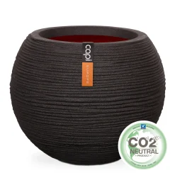 ohgreen Kunststof|Ecocheques|Vaas bol rib 62x48 zwart