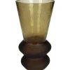 ohgreen Potten En Vazen|Vaas glas bruin 12x12x22.5cm