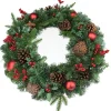 ohgreen Kerstkransen En Guirlandes Kunststof|Victoria garland cones & red deco mat l180cm