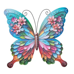 ohgreen Decoratie|Vlinder met bloemen wand decoratie 29,5x32,5cm