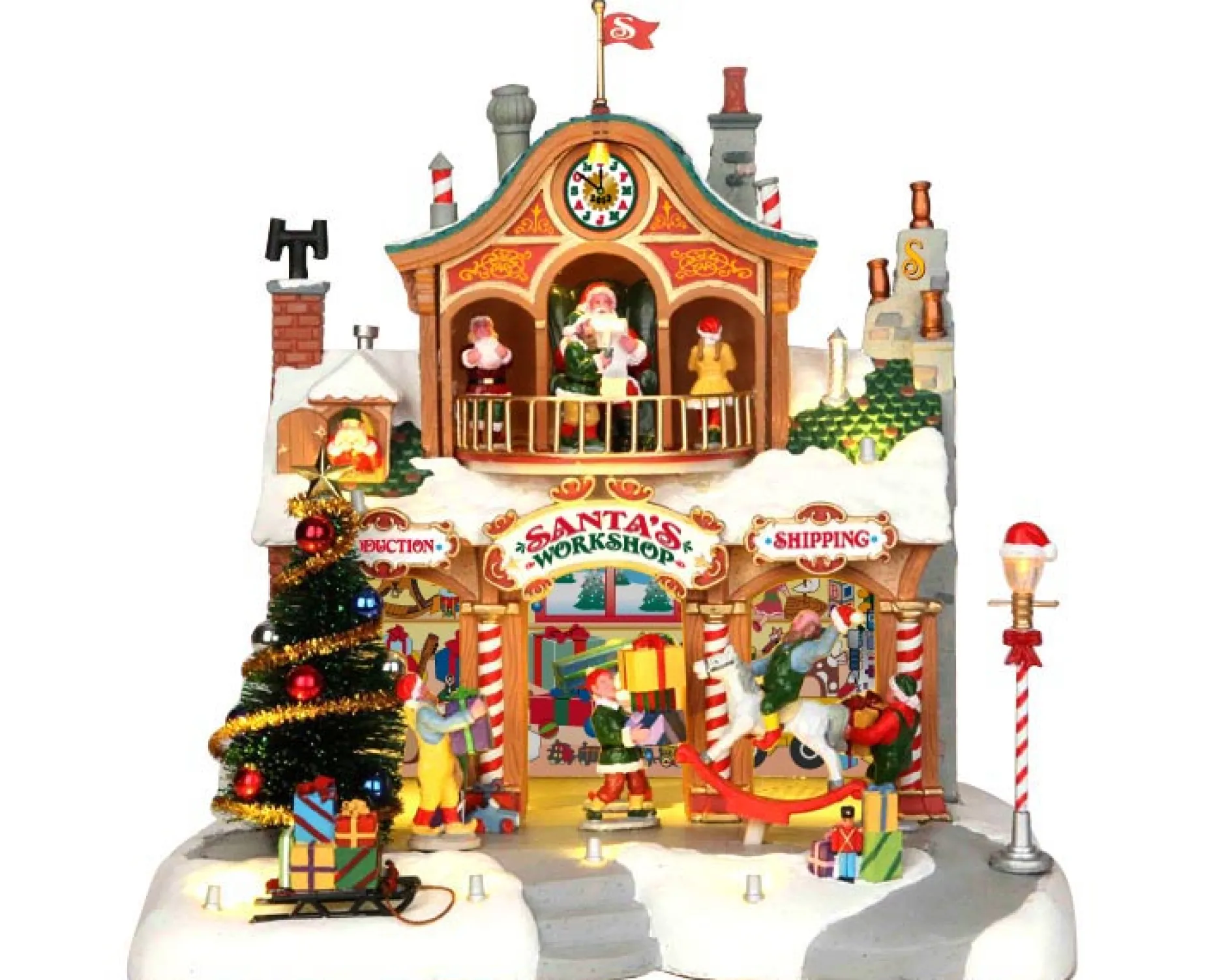 ohgreen Lemax Kerstdorpen|Werkplaats van de kerstman, met 4,5v adapter